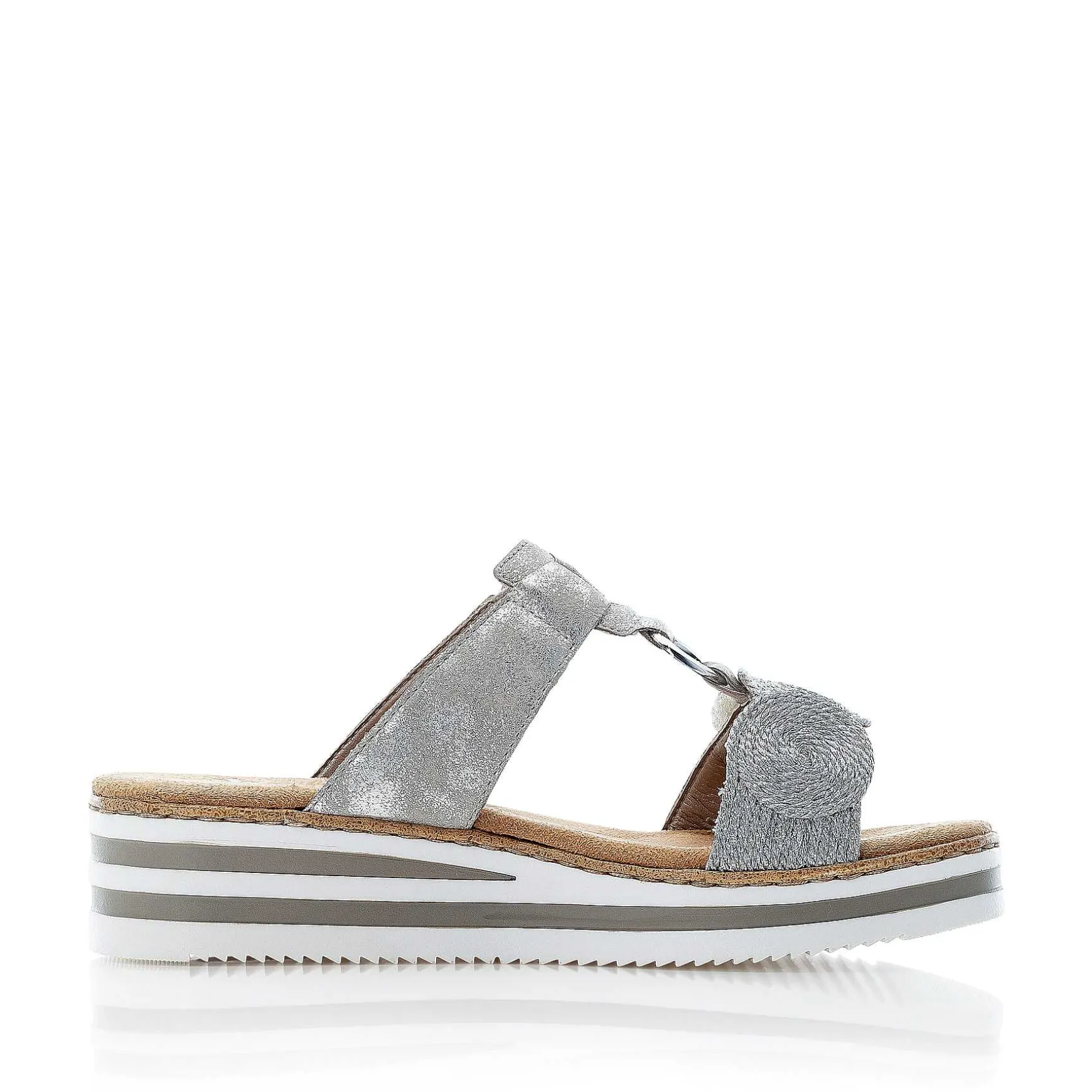 Rieker Women'S Mules Silver Gray