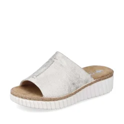 Rieker Women'S Mules Silver-Platinum-Metallic