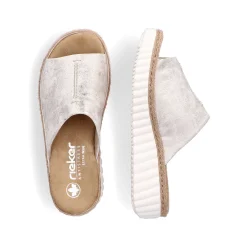 Rieker Women'S Mules Silver-Platinum-Metallic