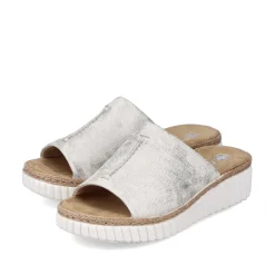 Rieker Women'S Mules Silver-Platinum-Metallic