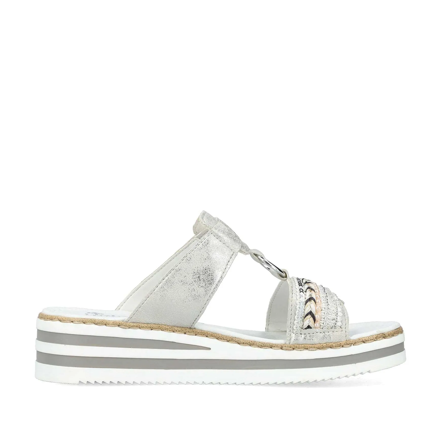 Rieker Women'S Mules Silver Gray