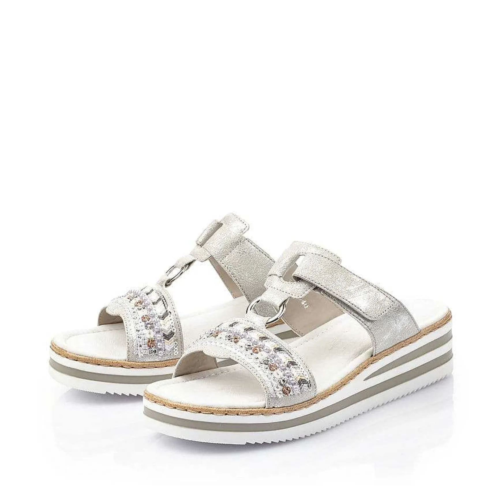 Rieker Women'S Mules Silver Gray