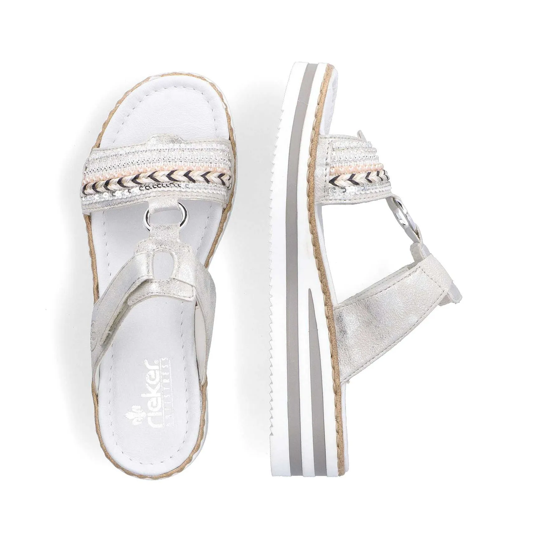 Rieker Women'S Mules Silver Gray