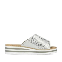 Rieker Women'S Mules Silver Metallic