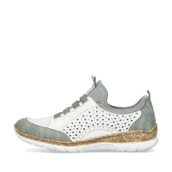 Rieker Women'S Slippers In Starry White-Mint Green