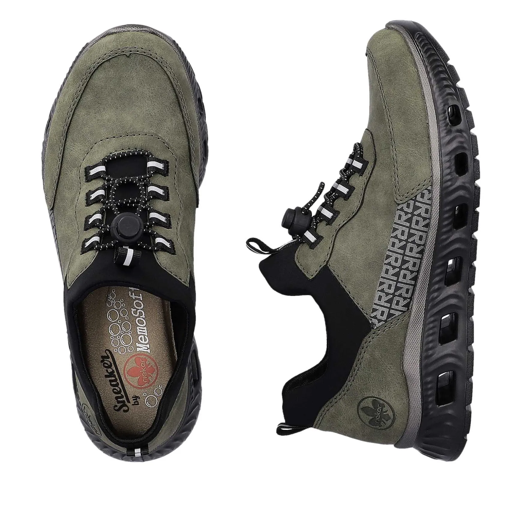 Rieker Women'S Slippers Khaki-Black