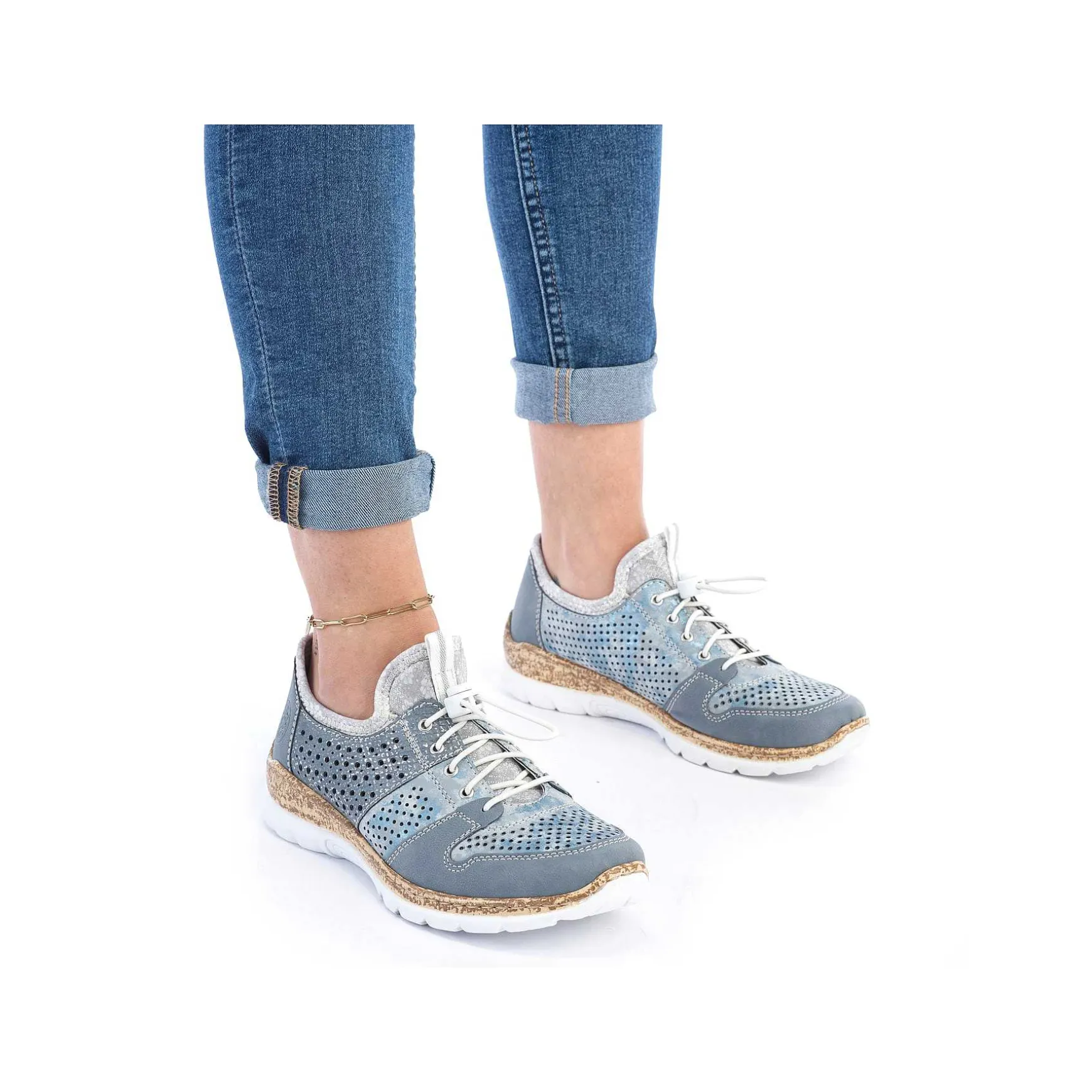 Rieker Women'S Slippers Metallic Blue