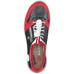 Rieker Women'S Slippers Navy Blue-Fire Red