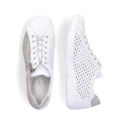 Rieker Women'S Slippers Pearl White-Mint Green-Beige