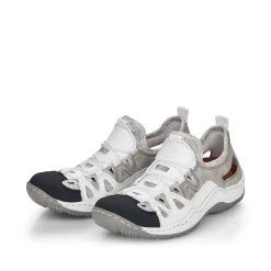 Rieker Women'S Slippers Pearl White-Gray