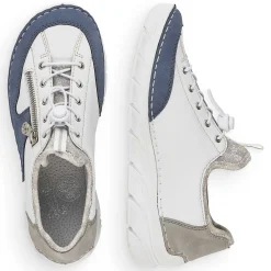 Rieker Women'S Slippers Pure White-Ocean Blue