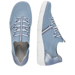 Rieker Women'S Slippers Sky Blue-Pure White