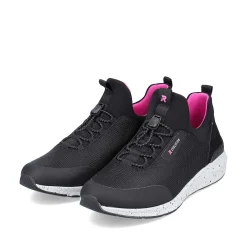 Rieker Women'S Slippers Urban-Black Flamingo-Pink