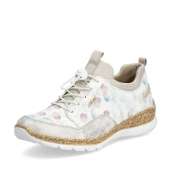 Rieker Women'S Slippers White-Multi-Cream Beige