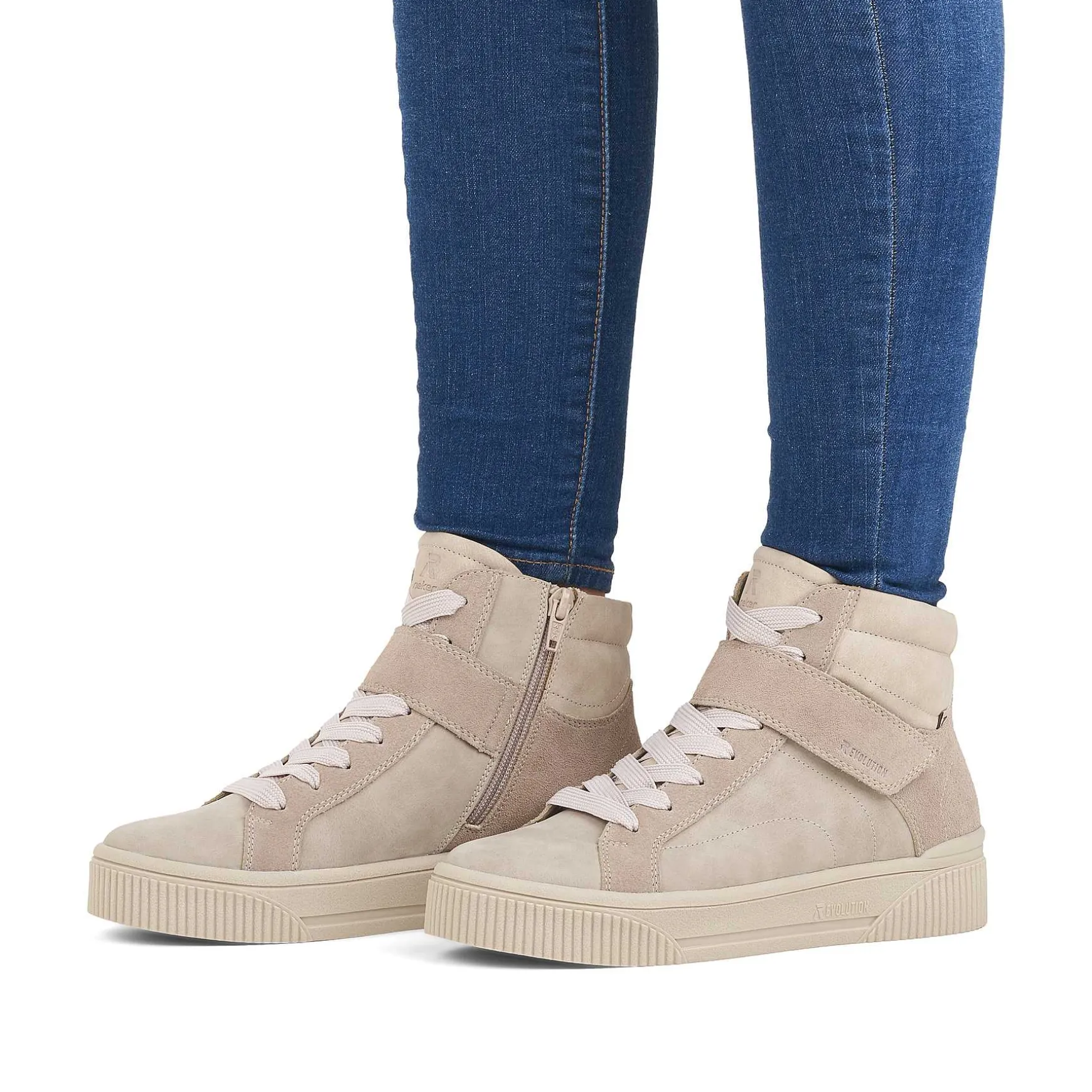 Rieker Women'S Sneaker High Cream Beige