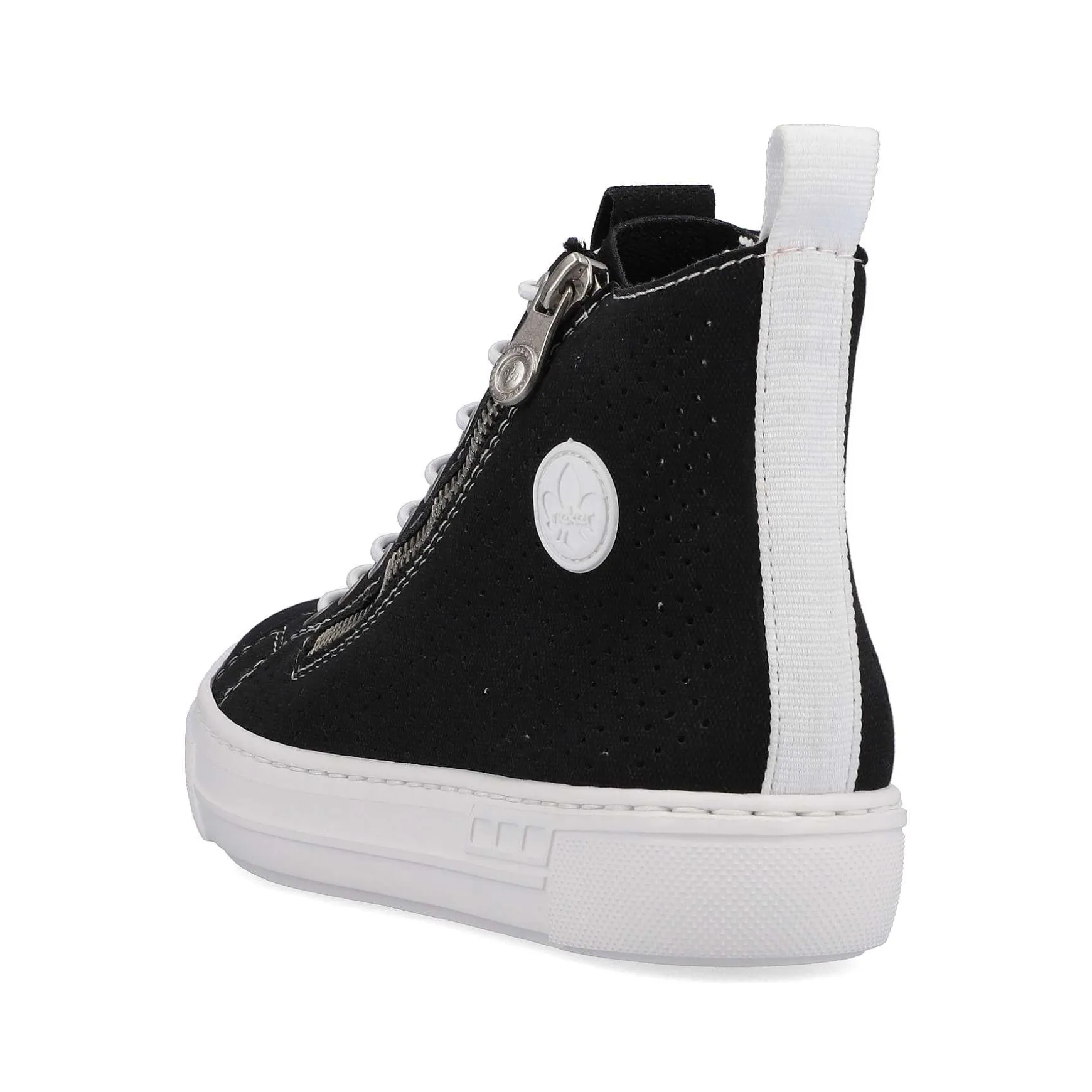 Rieker Women'S Sneaker High Night Black-Crystal White
