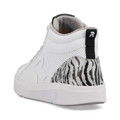 Rieker Women'S Sneaker High Swan-White Arctic-Grey Zebra