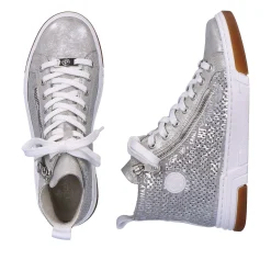 Rieker Women'S Sneaker High Silver Grey