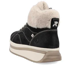 Rieker Women'S Sneaker High Night Black Cream Beige
