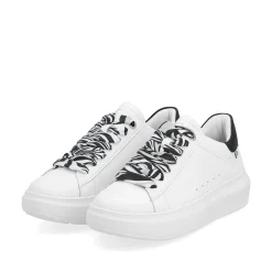 Rieker Women'S Sneaker Low Crystal-White Deep-Black