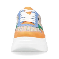 Rieker Women'S Sneaker Low Multi-Orange-Emerald Green