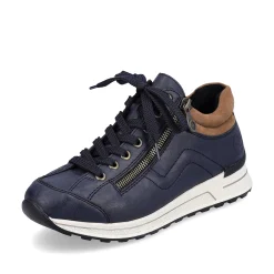 Rieker Women'S Sneaker Low Navy Blue-Brown