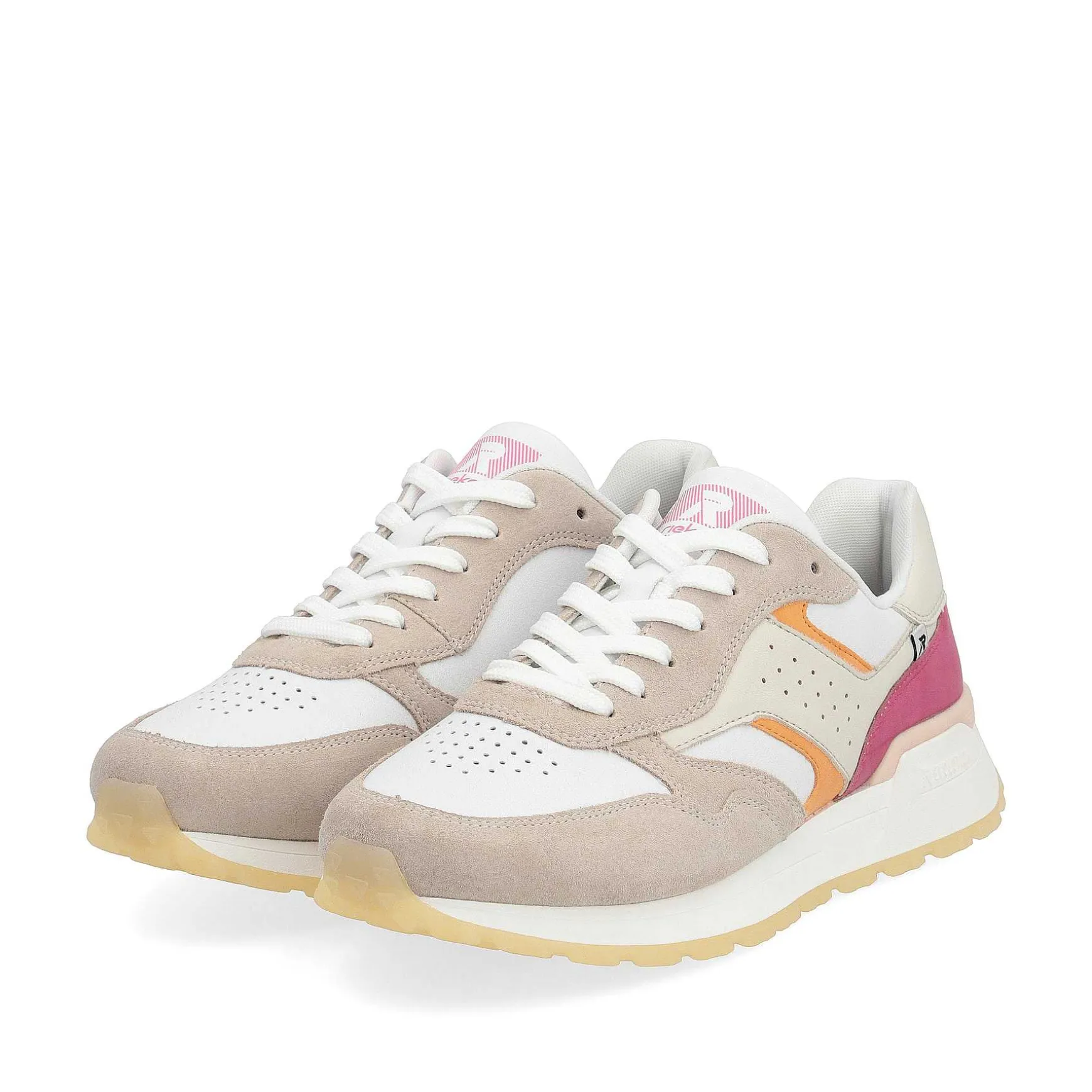 Rieker Women'S Sneaker Low Light Beige Fuchsia Apricot
