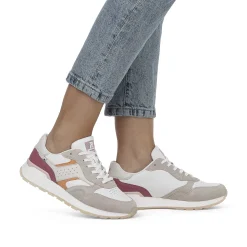 Rieker Women'S Sneaker Low Light Beige Fuchsia Apricot