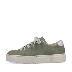 Rieker Women'S Sneaker Low Olive Green-Sand Beige