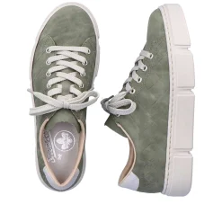 Rieker Women'S Sneaker Low Olive Green-Sand Beige