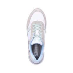 Rieker Women'S Sneaker Low Swan-White Clay-Beige Ice-Blue