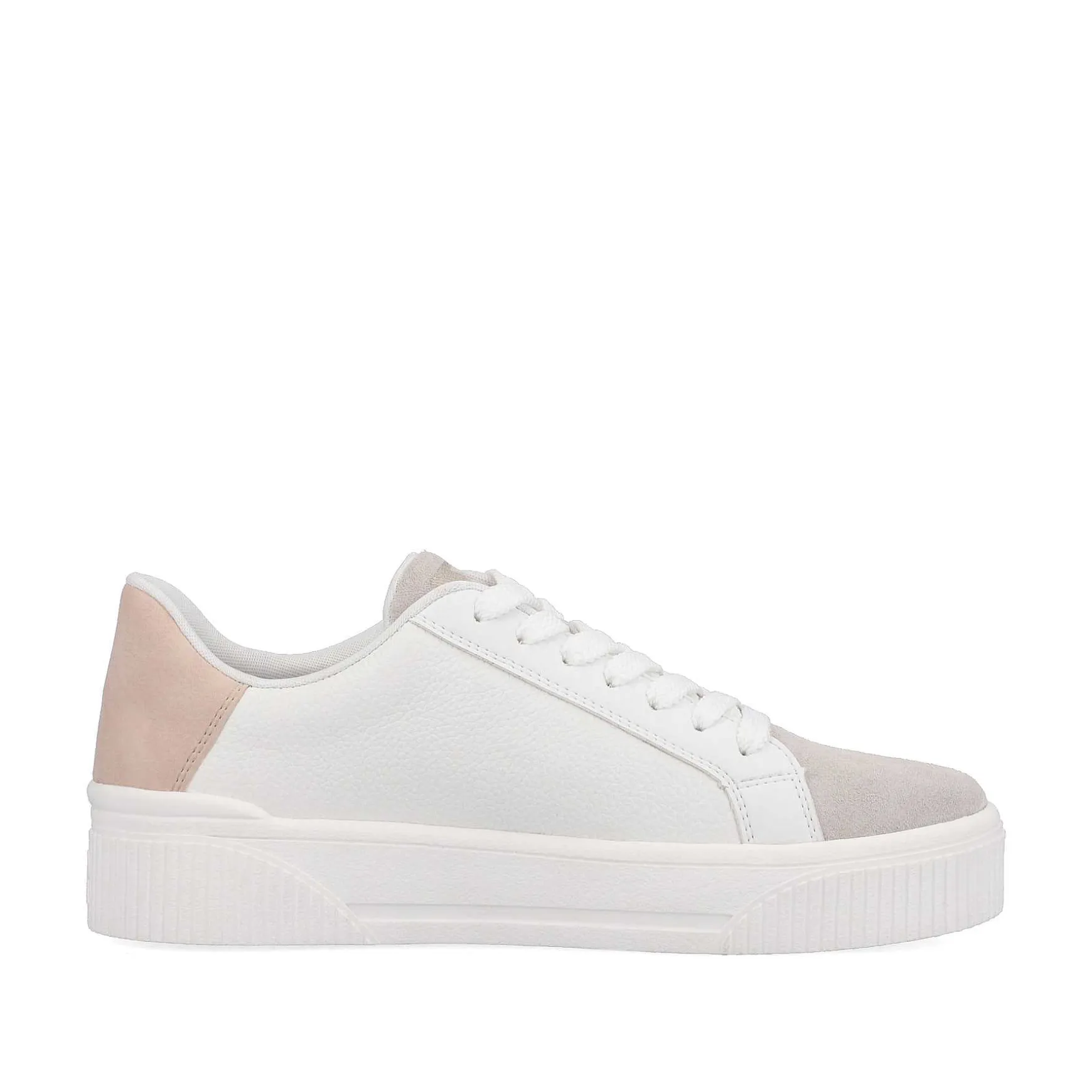 Rieker Women'S Sneaker Low Vanilla-White Stone-Grey