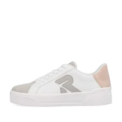 Rieker Women'S Sneaker Low Vanilla-White Stone-Grey