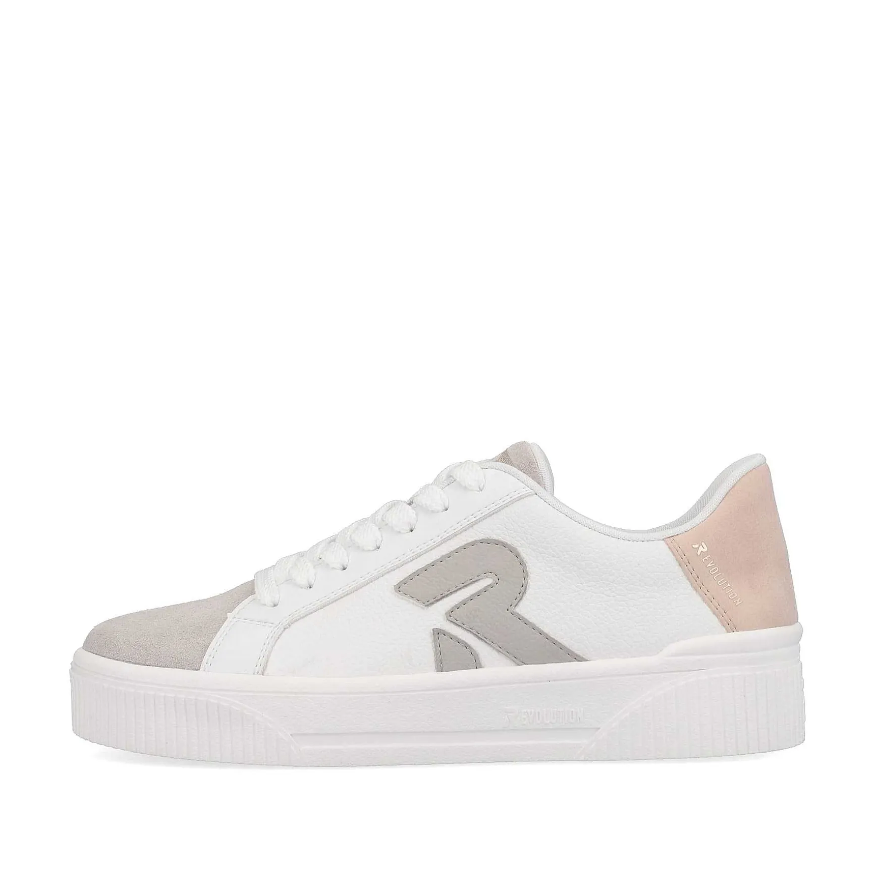 Rieker Women'S Sneaker Low Vanilla-White Stone-Grey