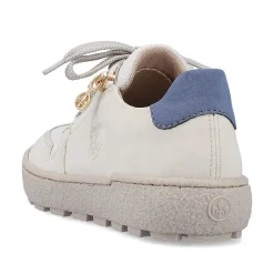 Rieker Women'S Sneaker Low Cream Beige-Royal Blue