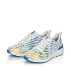 Rieker Women'S Sneaker Low Crystal-White Rainbow