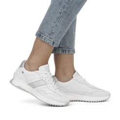 Rieker Women'S Sneaker Low Pearl-White Silver-Metallic