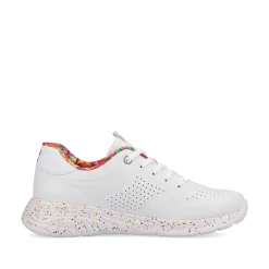 Rieker Women'S Sneaker Low Swan-White Rainbow
