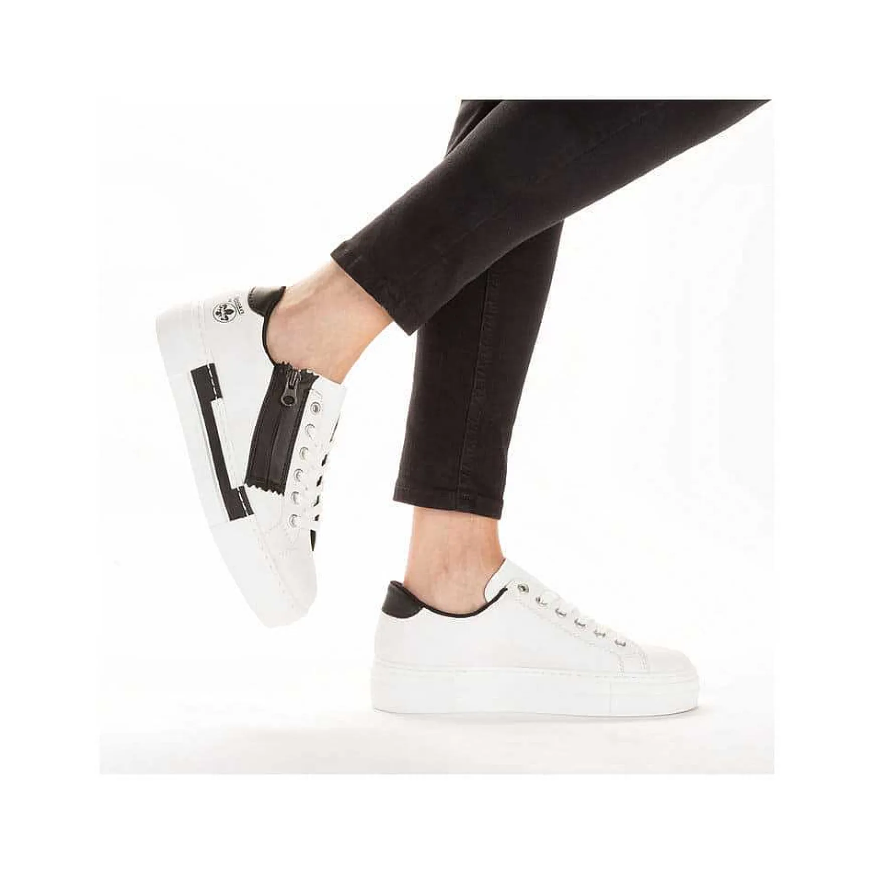 Rieker Women'S Sneaker Low Lily White-Night Black