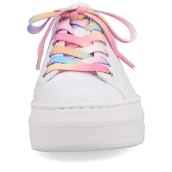 Rieker Women'S Sneaker Low Cream White-Flamigor Pink