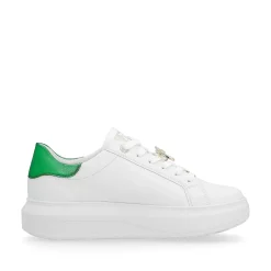 Rieker Women'S Sneaker Low Crystal White Metallic Green