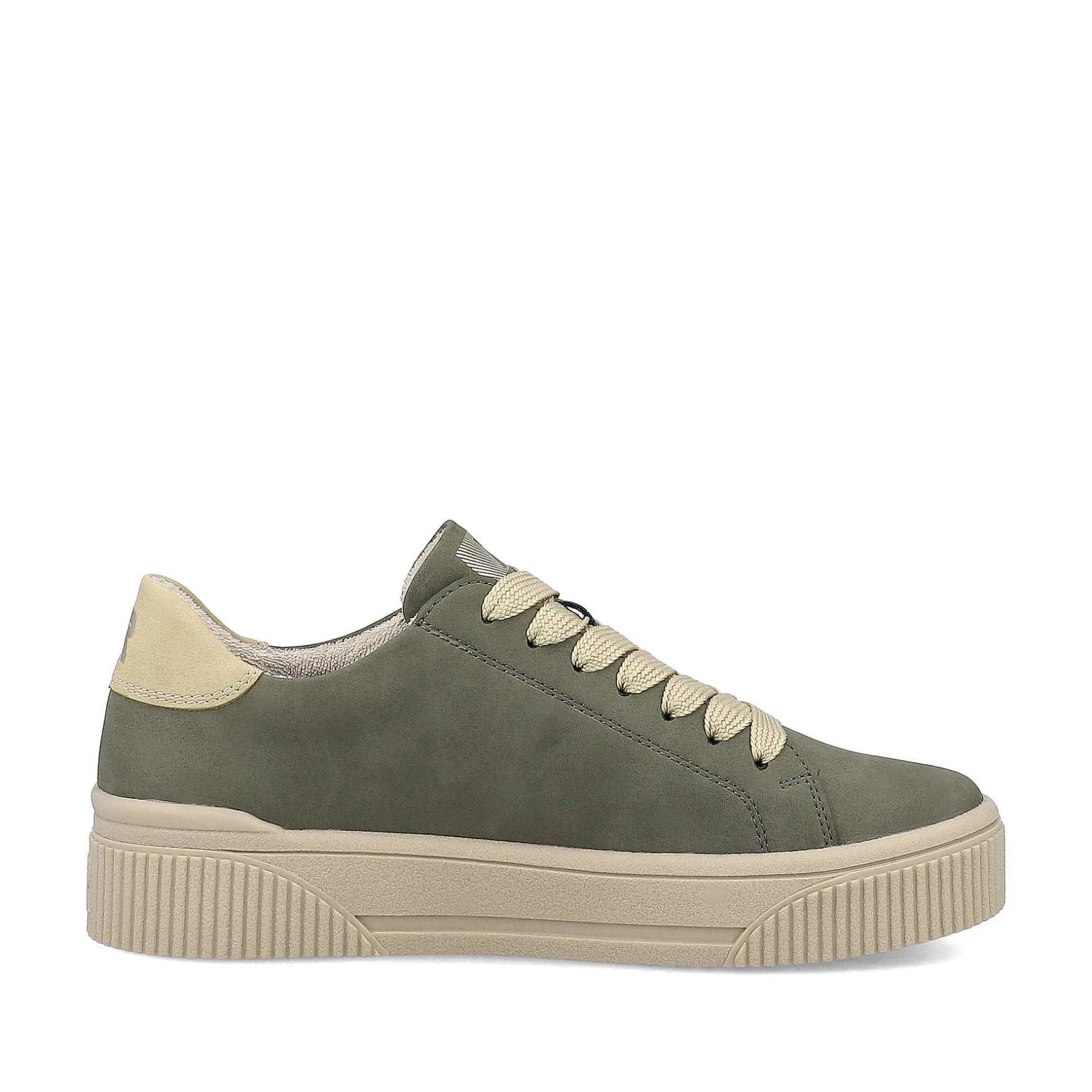 Rieker Women'S Sneaker Low Khaki-Green Cream-Beige