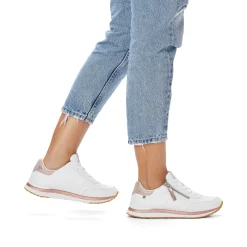 Rieker Women'S Sneaker Low Swan-White Rose