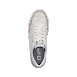 Rieker Women'S Sneaker Low Swan-White Stone-Grey