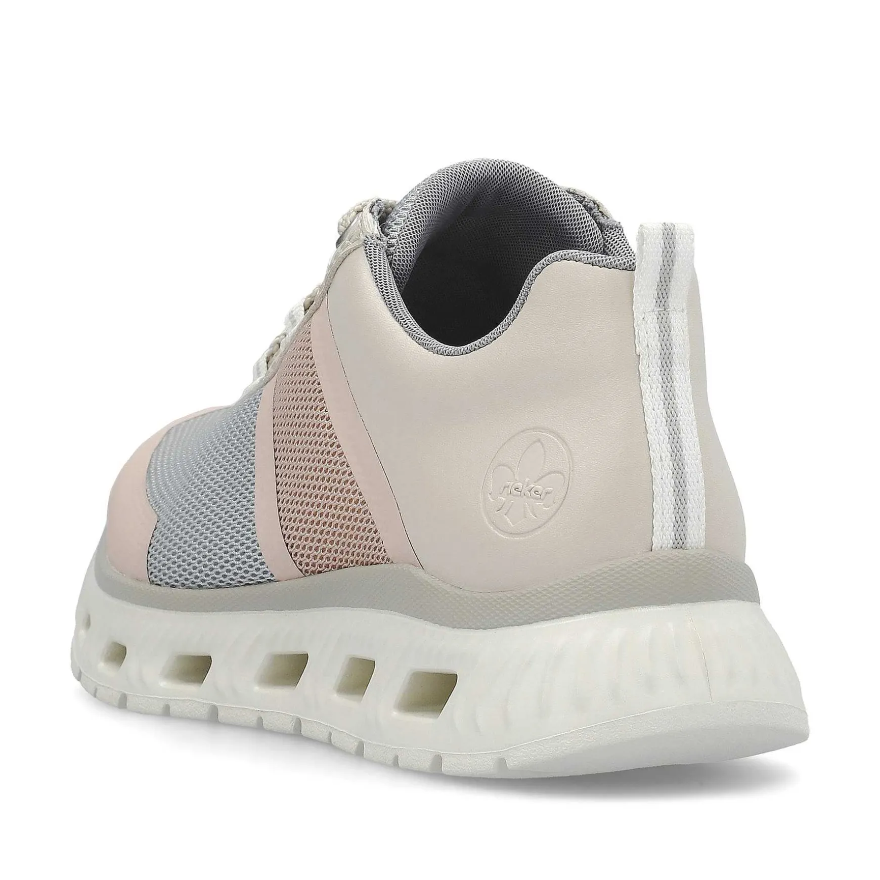 Rieker Women'S Sneaker Low Light Beige-Pastel Blue-Pink