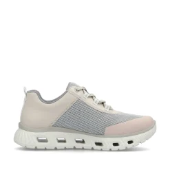 Rieker Women'S Sneaker Low Light Beige-Pastel Blue-Pink