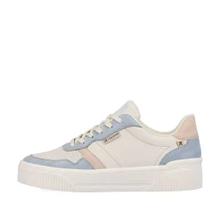 Rieker Women'S Sneaker Low Vanilla-White Light-Blue