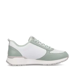 Rieker Women'S Sneaker Low Mint-Green Swan-White