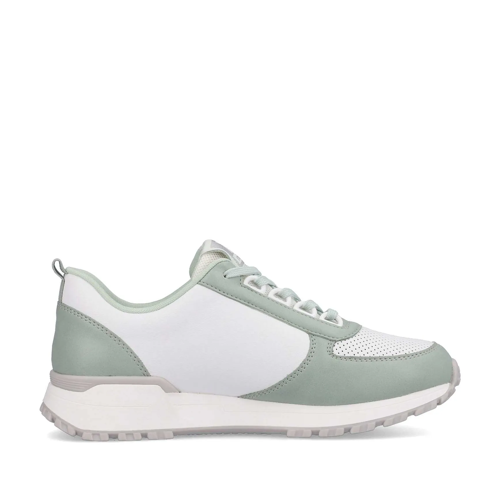 Rieker Women'S Sneaker Low Mint-Green Swan-White