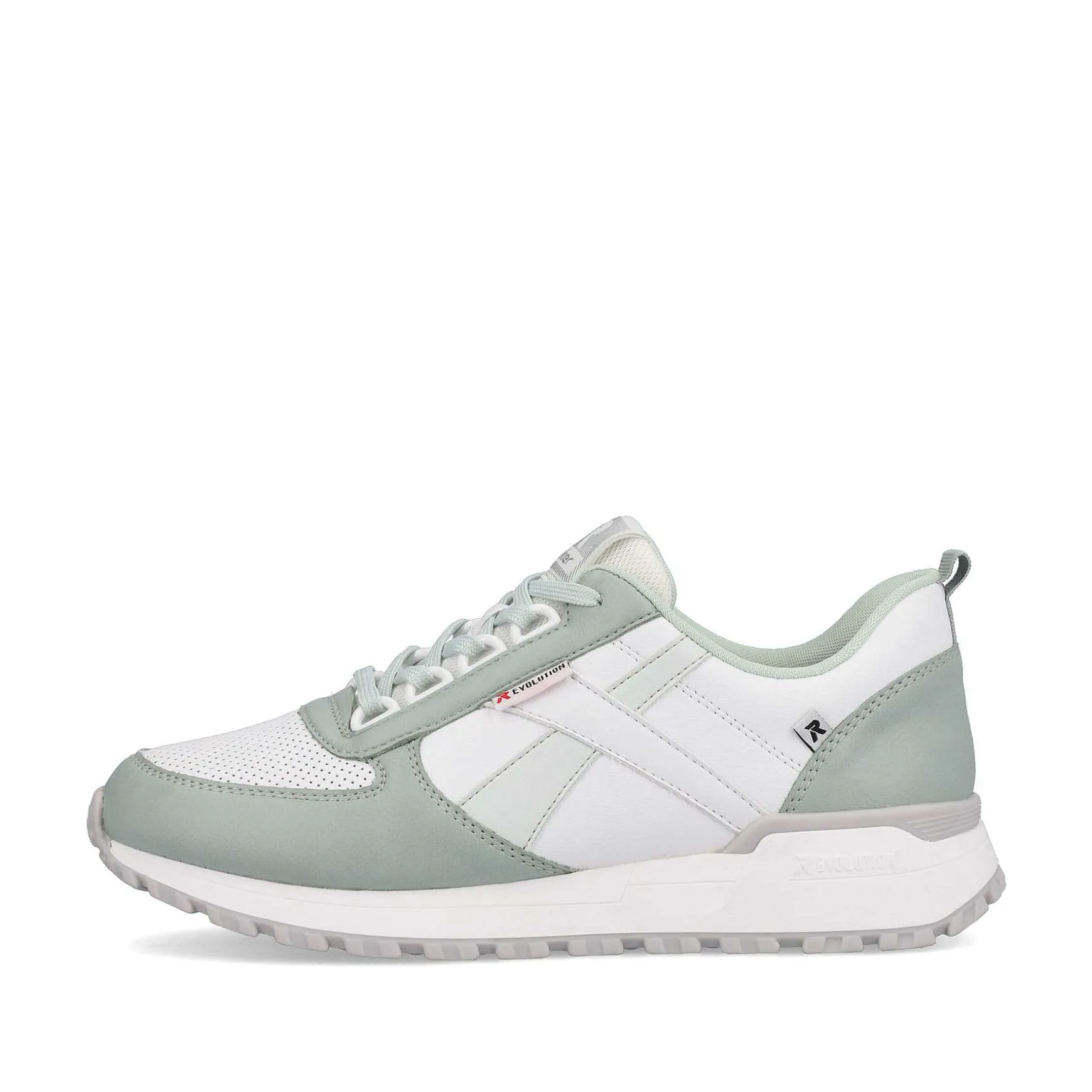Rieker Women'S Sneaker Low Mint-Green Swan-White